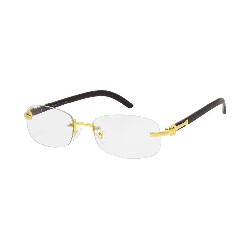 Men Hip Hop‎ Sunglasses Square Rimless Clear Lens  Trendy Migos Quevo Lentes New